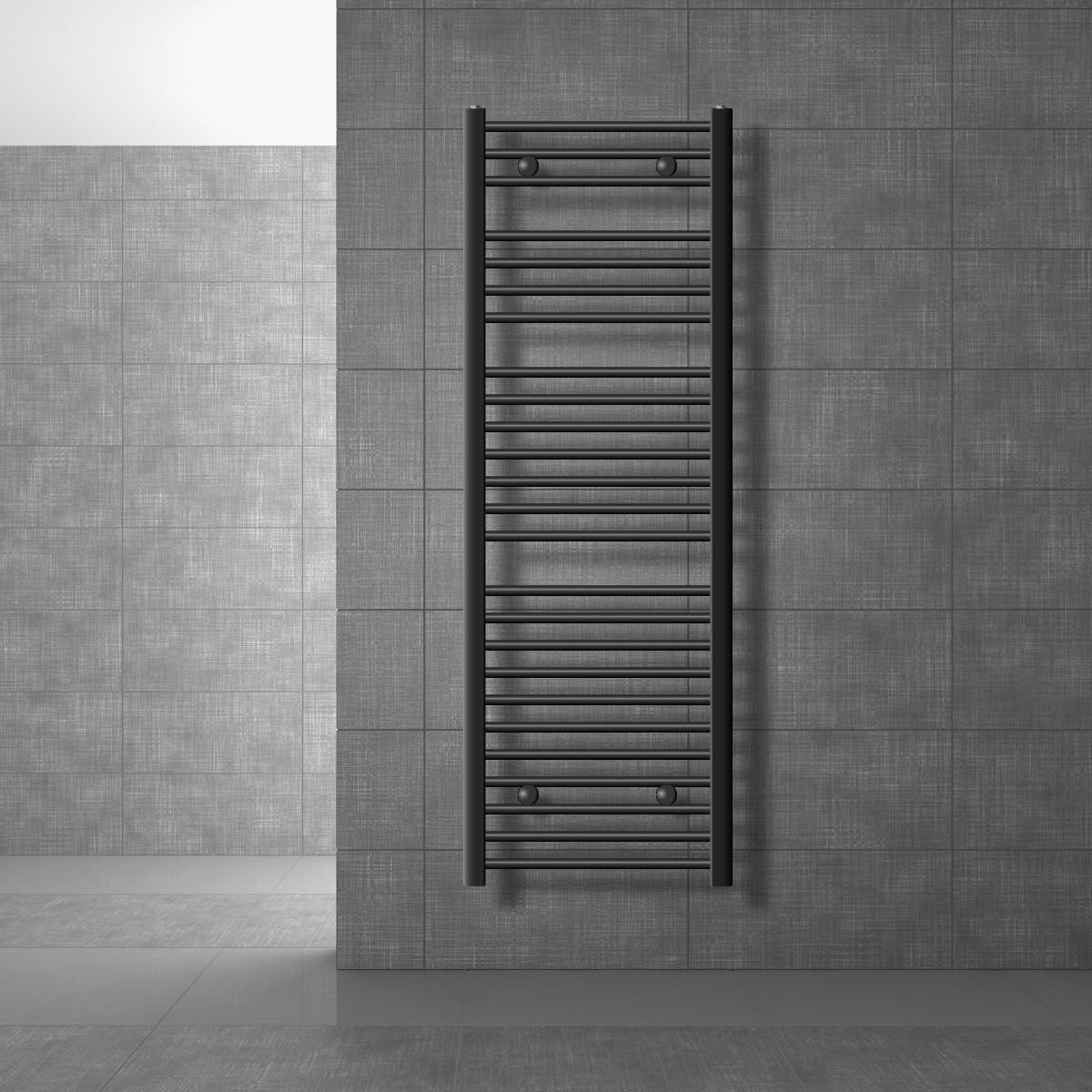 BADHEIZKÖRPER Sahara 500x1500 mm Anthrazit gebogen mit Seitenanschluss - Anthrazit, Metall (50/150/5cm) - LuxeBath
