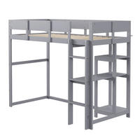 HOCHBETT 90/200 cm aus Kiefernholz mit Ablageregal Grau - Grau, Holz (90/200cm) - Modenvie