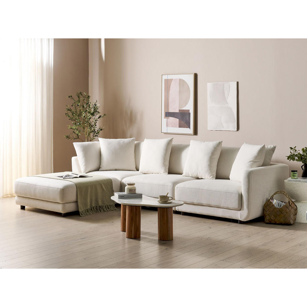 Thumbnail - Beliani 3-Sitzer-Sofa, Weiß, Textil, 300x86x102 cm, Wohnzimmer, Sofas & Couches, Sofas, 3-Sitzer Sofas