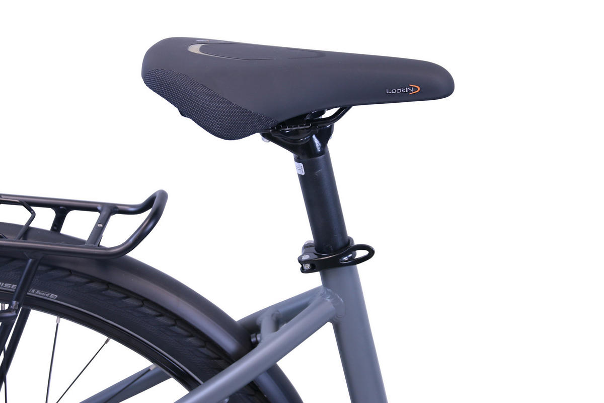 E-CITY Wave E-Bike Integrated Steps Lady 7 Gang 28 Zoll Gr:44cm - Grau, Metall (44cm) - Hawk Bikes