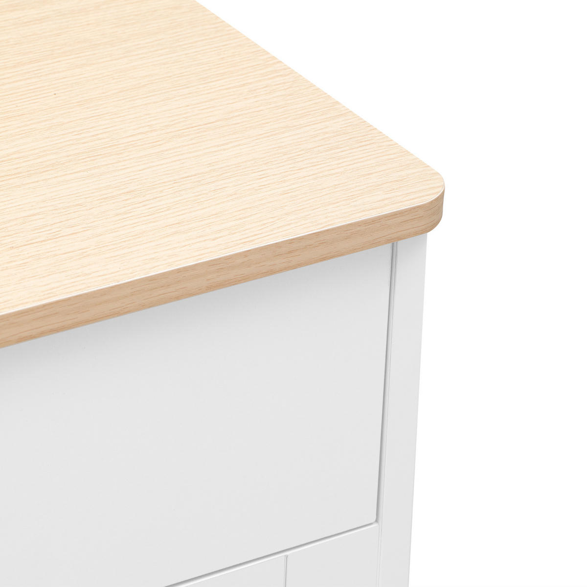 KOMMODE aus MDF 120x37x80cm in Weiß mit 2 Schubladen - Weiß, Holzwerkstoff (120/80/37cm) - Modfu
