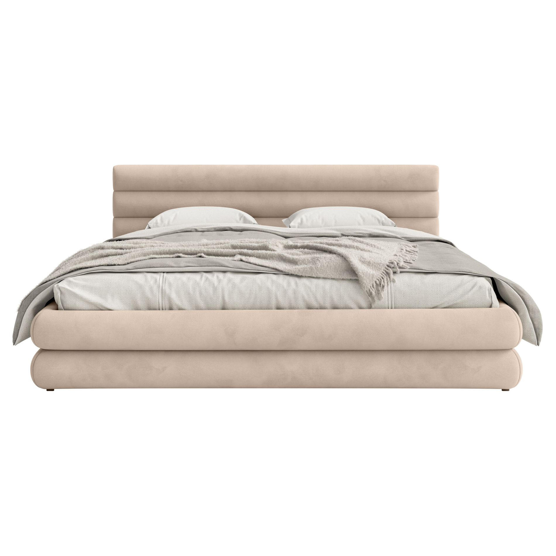 POLSTERBETT Alegre Beige Samt 180x200 cm - Beige/Schwarz, Holz/Textil (180/200cm) - Selsey