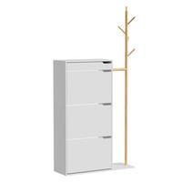 SCHUHSCHRANK Ivo Weiß 90 x 181.5 cm mit 3 Fächern, 1 Schublade - Weiß, Holzwerkstoff (90/181.5/30cm) - Vicco
