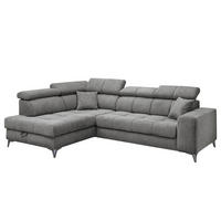ECKSOFA mit Schlaffunktion - Webstoff - Anthrazit/Schwarz, Kunststoff/Textil (282/198cm) - home24