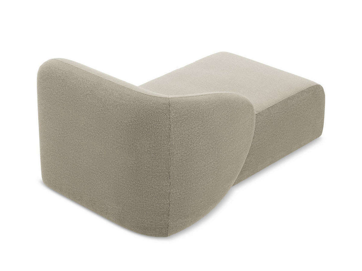 SOFAELEMENT Links Bouclé Stoff Grau - Taupe/Schwarz, Holzwerkstoff/Kunststoff (91/75/166cm) - Makamii