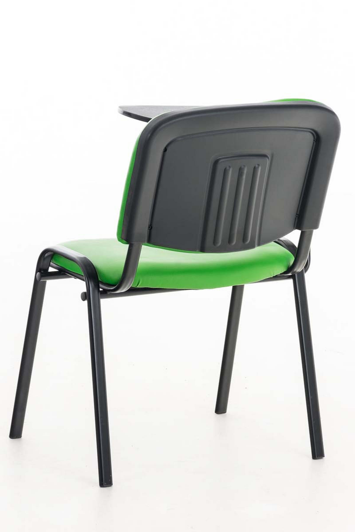 BESUCHERSTUHL Keen mit Klapptisch, Kunstleder mit Gestell Schwarz / Bezug Grün - Schwarz/Grün, Textil/Metall (53/81/53cm) - TPFLiving