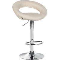 BARHOCKER Stoff creme - Chromfarben/Creme, Textil/Metall (52/77/47cm) - CLP