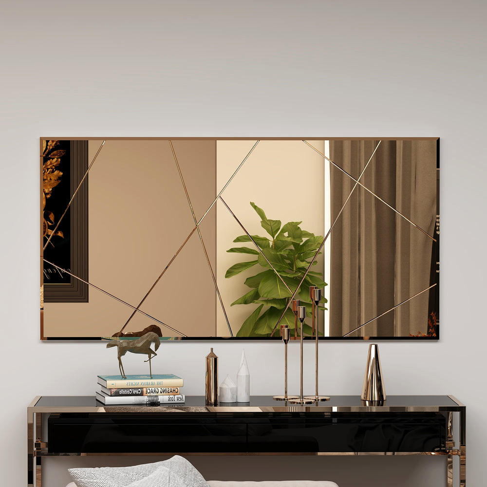 SPIEGEL Eilish Asymmetrisches Design 120x60cm Bronze - Bronzefarben, Holzwerkstoff (120/60/2.2cm) - moebel17