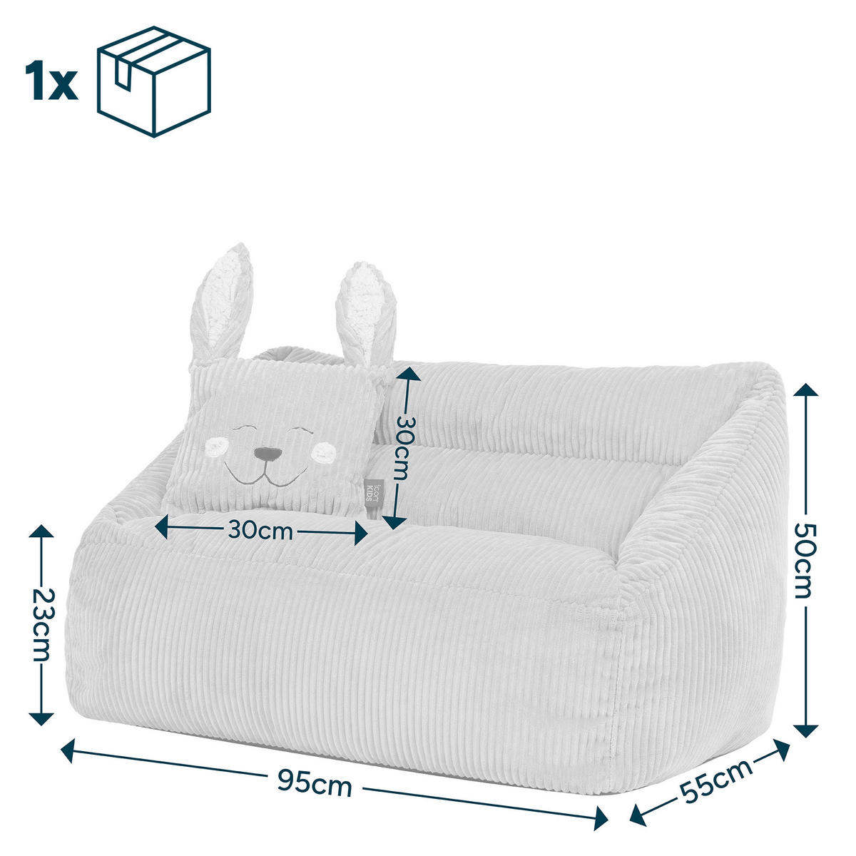 KINDERSITZSACK Sofa Cecilia mit Animalkissen - Pink, Textil (95/50/55cm) - icon