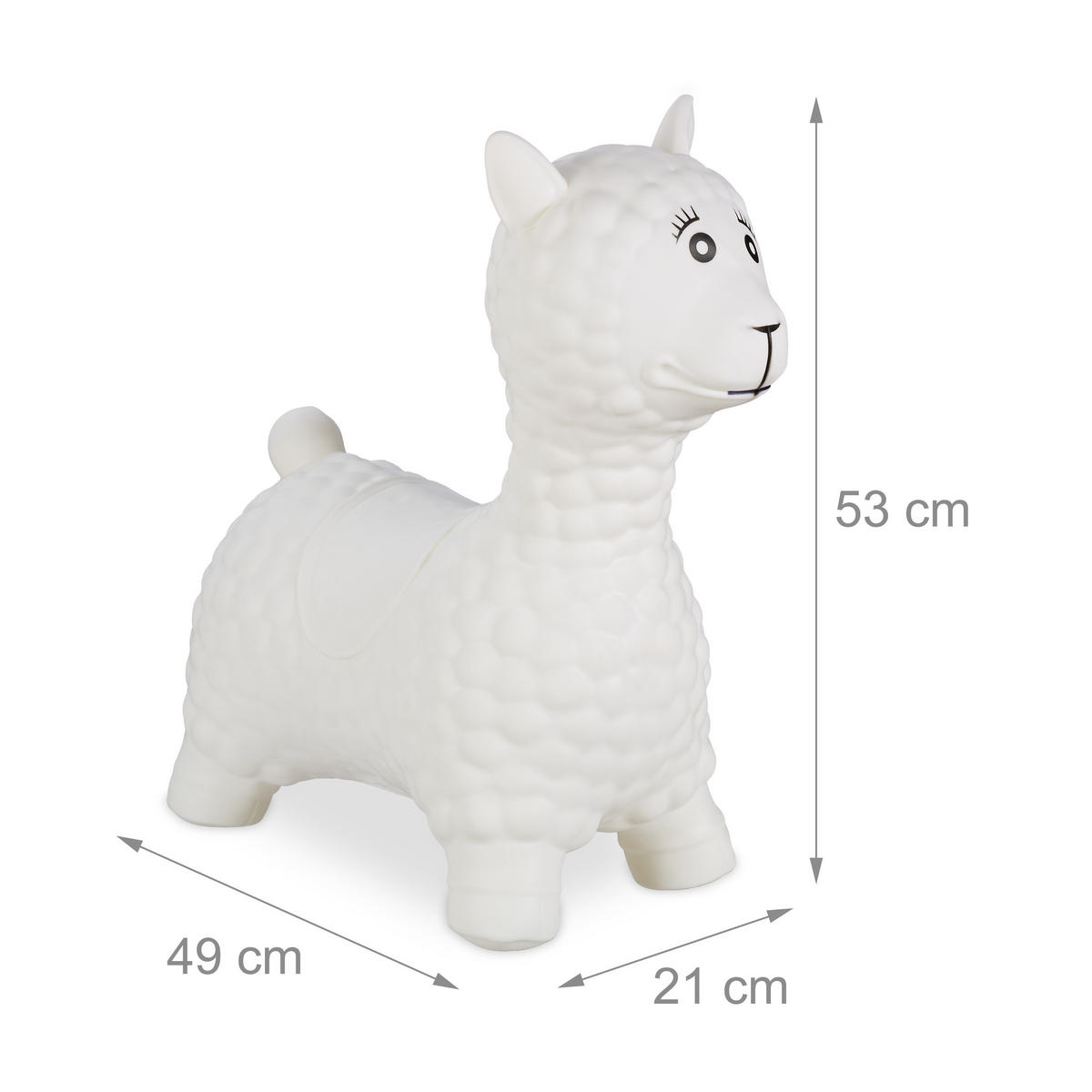 HOPSADLO Krémově bílá Černá lama s pumpičkou 53x49x21 cm - krémová, plast (21/49/53cm) - Relaxdays