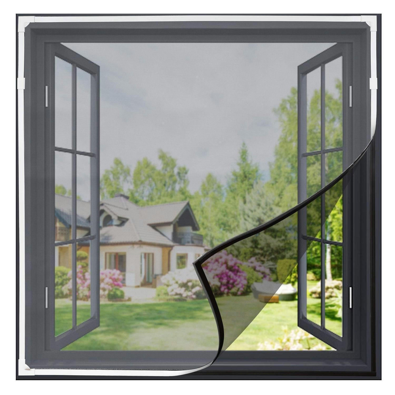 FLIEGENGITTER Fenster 150 x 130 cm Magnetisch - Weiß, Textil (130/3/150cm)