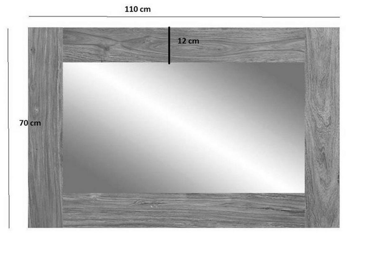 SPIEGEL Sheesham 110x3x70 braun geölt NATURE BROWN #841 - Braun, Holz (70/110/3cm) - Massivmoebel24
