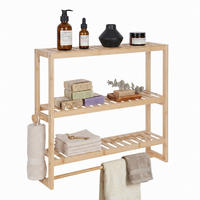 WANDREGAL - Hellbraun, Holz (60/54/15cm) - Relaxdays