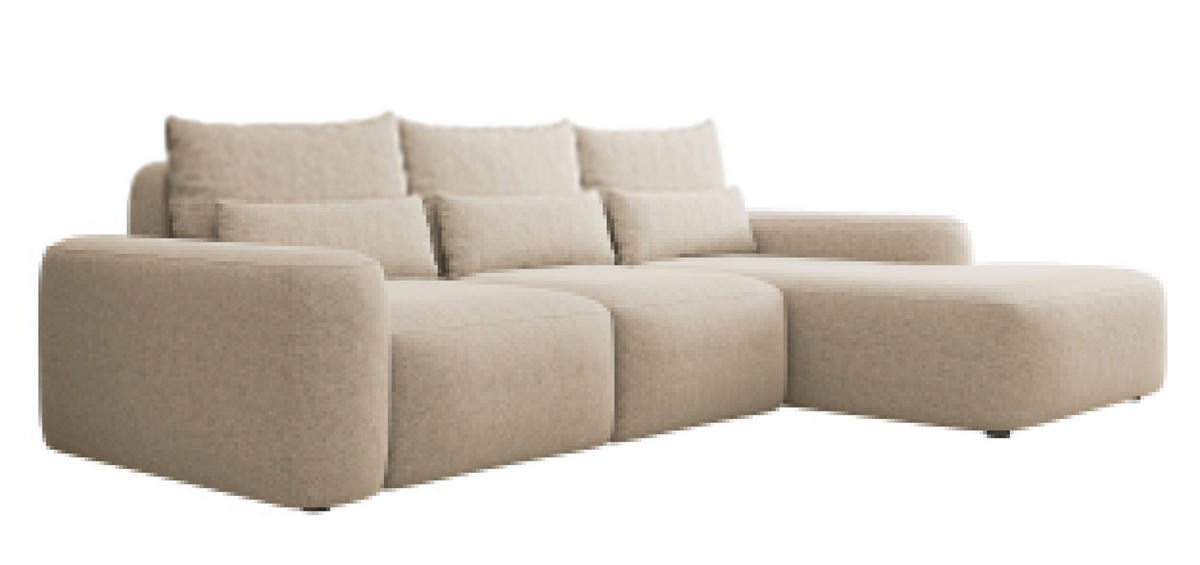 ECKSOFA Carnos Chenille-Bezug in Beige - Beige, Textil (264/162cm) - Selsey