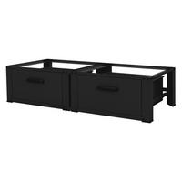 DOPPEL WASCHMASCHINEN UNTERGESTELL 2 Schubladen Schwarz 128x53,5x31,5 cm aus Stahl - Schwarz, Metall (128/31.5/53.5cm) - ML-DESIGN