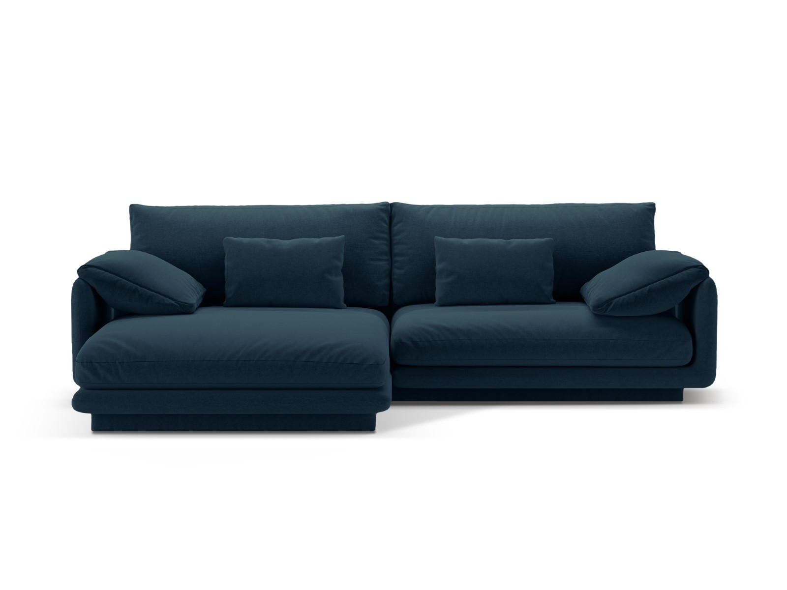 ECKSOFA links Torino aus strukturiertem Stoff marineblau 4 Sitzplätze - Blau, Textil (170/250cm) - Micadoni