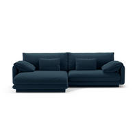 ECKSOFA links Torino aus strukturiertem Stoff marineblau 4 Sitzplätze - Blau, Textil (170/250cm) - Micadoni