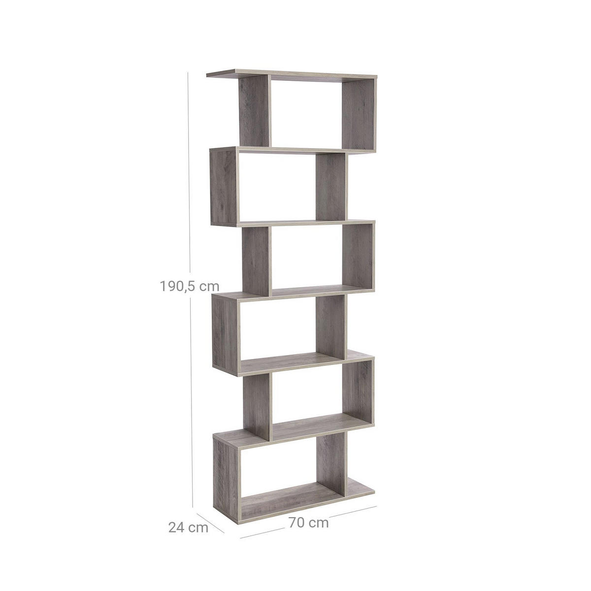 BÜCHERREGAL STANDREGAL - Beige, Holzwerkstoff (24/191/70cm) - Hansiro