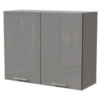 KÜCHENHÄNGESCHRANK Essen W3/90 Grau Hochglanz / Grau Matt 90 / 32,5 / 72cm - Grau, Holz/Holzwerkstoff (90/72/32.5cm) - Feldmann-Wohnen