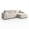 ECKSOFA Gepolstertes CARLO XL Cord mit Schlaffunktion und Bettkasten, Poso 100 - Ecru, Textil (277/143cm) - Lookway
