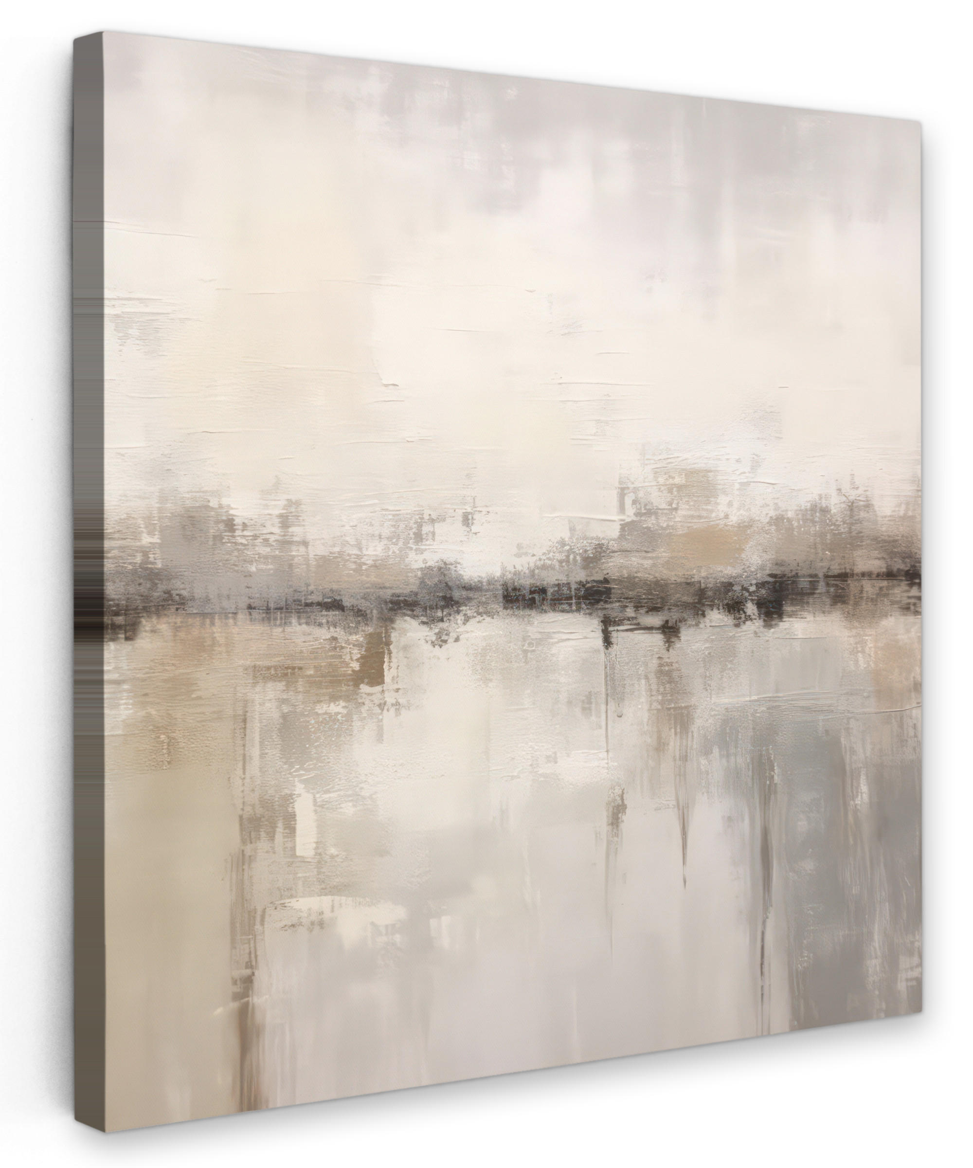 LEINWANDBILD Moderne Kunst - Abstrakt - Beige 90x90 cm - Beige, Textil (90/90cm) - MuchoWow