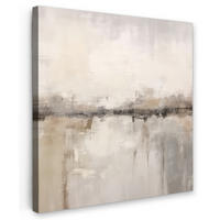 LEINWANDBILD Moderne Kunst - Abstrakt - Beige 50x50 cm - Beige, Textil (50/50cm) - MuchoWow