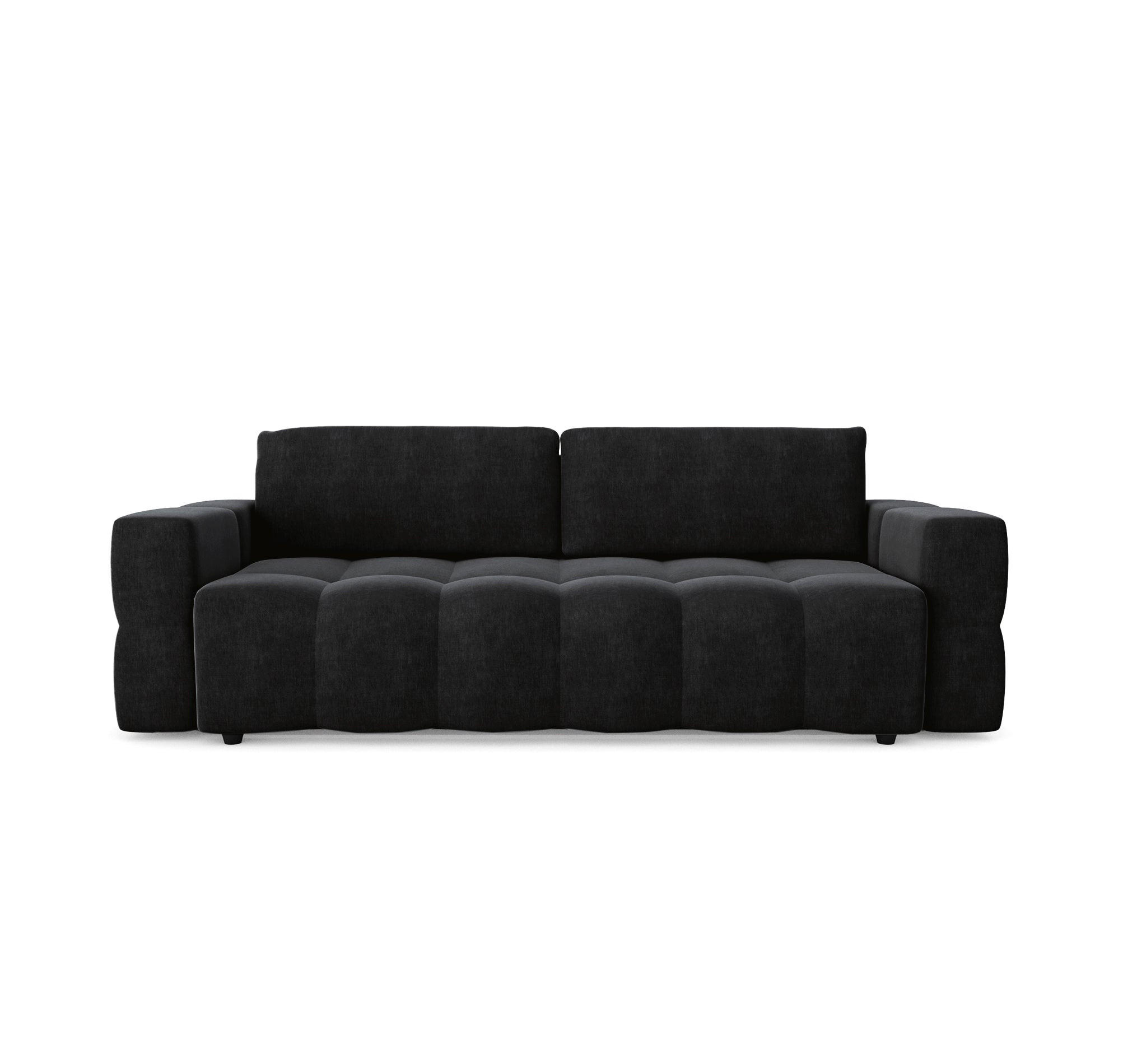 SCHLAFSOFA GERADE Samt Dunkles Anthrazit 247cm - Anthrazit, Textil (247/90/102cm) - Sia Home