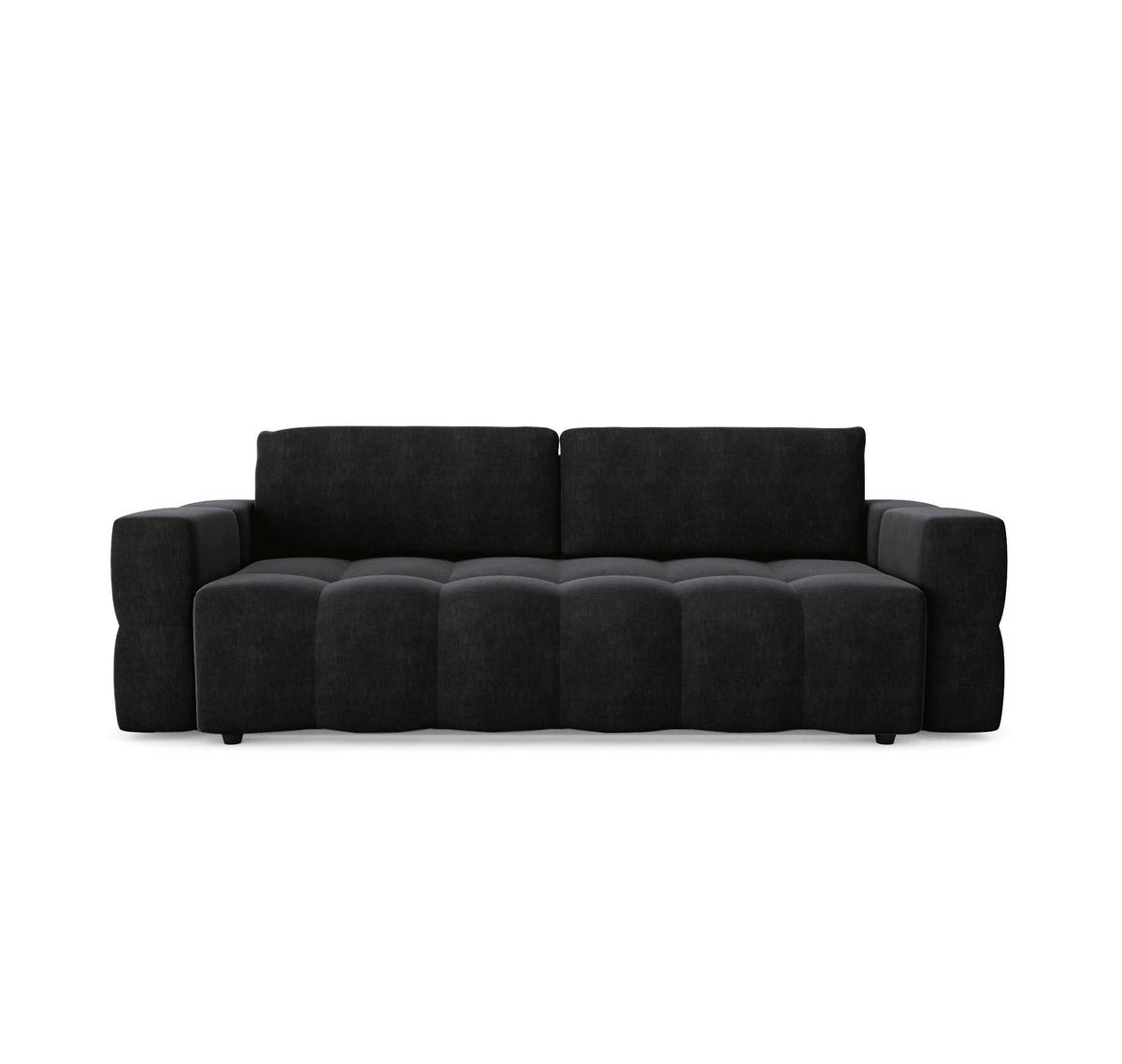 SCHLAFSOFA GERADE Samt Dunkles Anthrazit 247cm - Anthrazit, Textil (247/90/102cm) - Sia Home