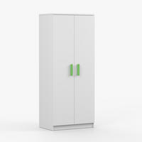 DREHTÜRENSCHRANK 80/192/50 cm 2-türig Jonas I 06 Weiß/Weiß + limette Griffe - Limette/Weiß, Holz/Holzwerkstoff (80/192/50cm) - imoebel24