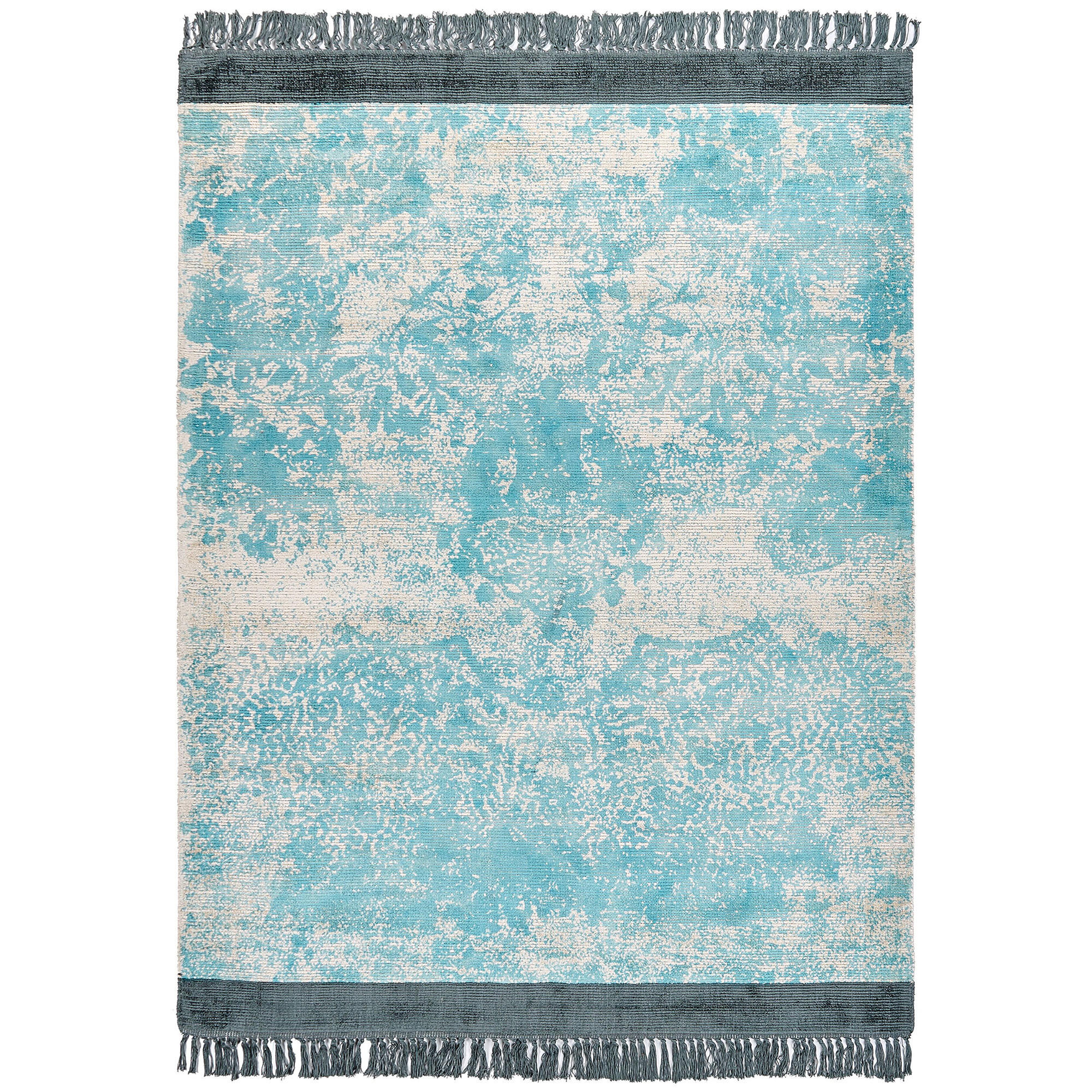 KURZFLOR-TEPPICH Akarsu 230/160 cm - Blau, Naturmaterialen (160/230cm) - Beliani