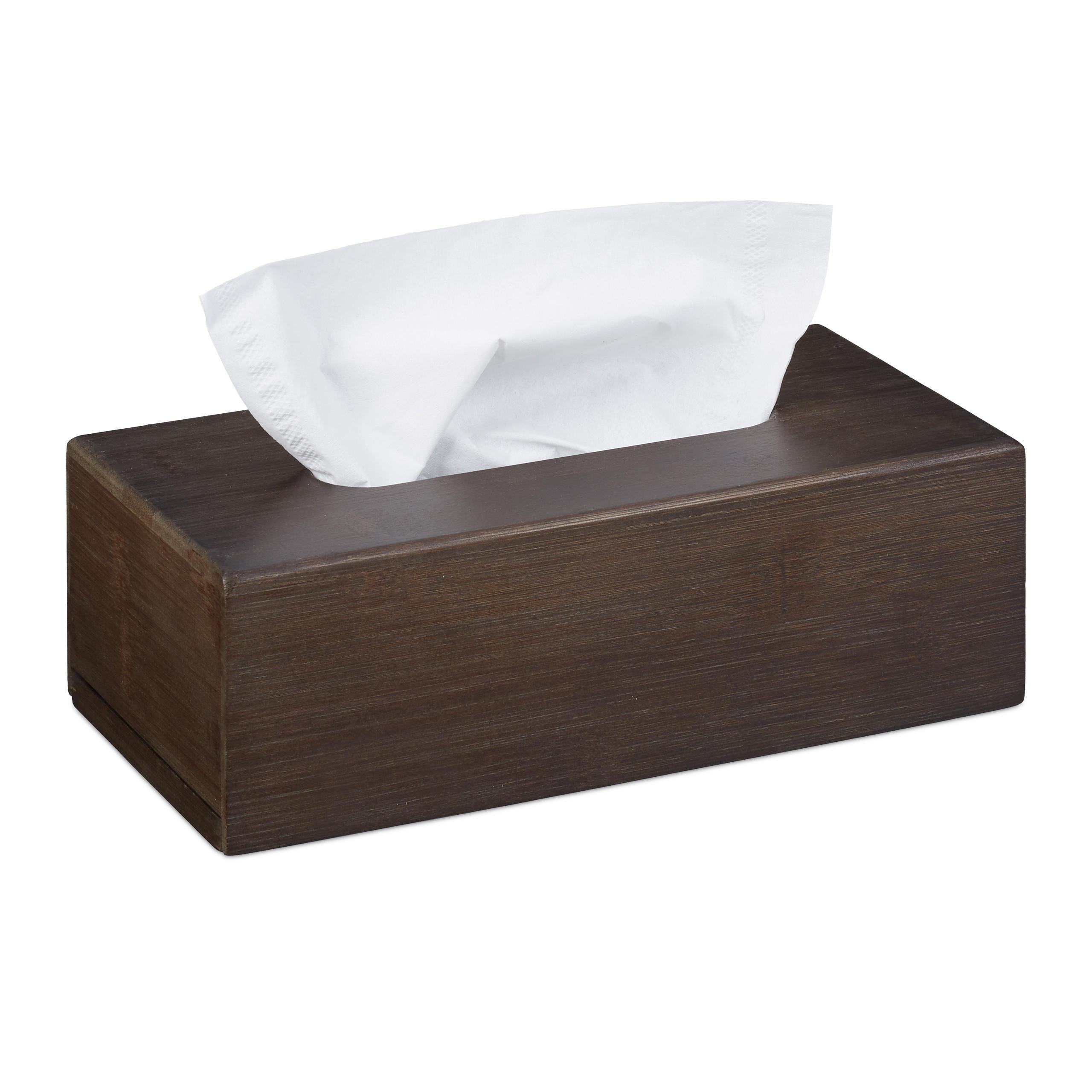Relaxdays Taschentuchbox Dunkelbraun 24x8.5x13 cm