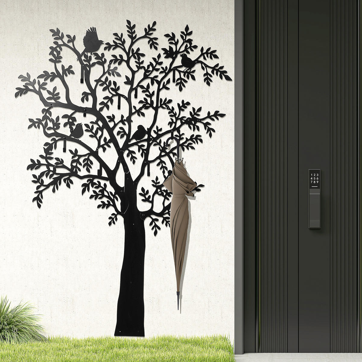 WANDGARDEROBE DE-09591 Schwarz - Schwarz, Metall (120/175/5cm) - ComfortXL