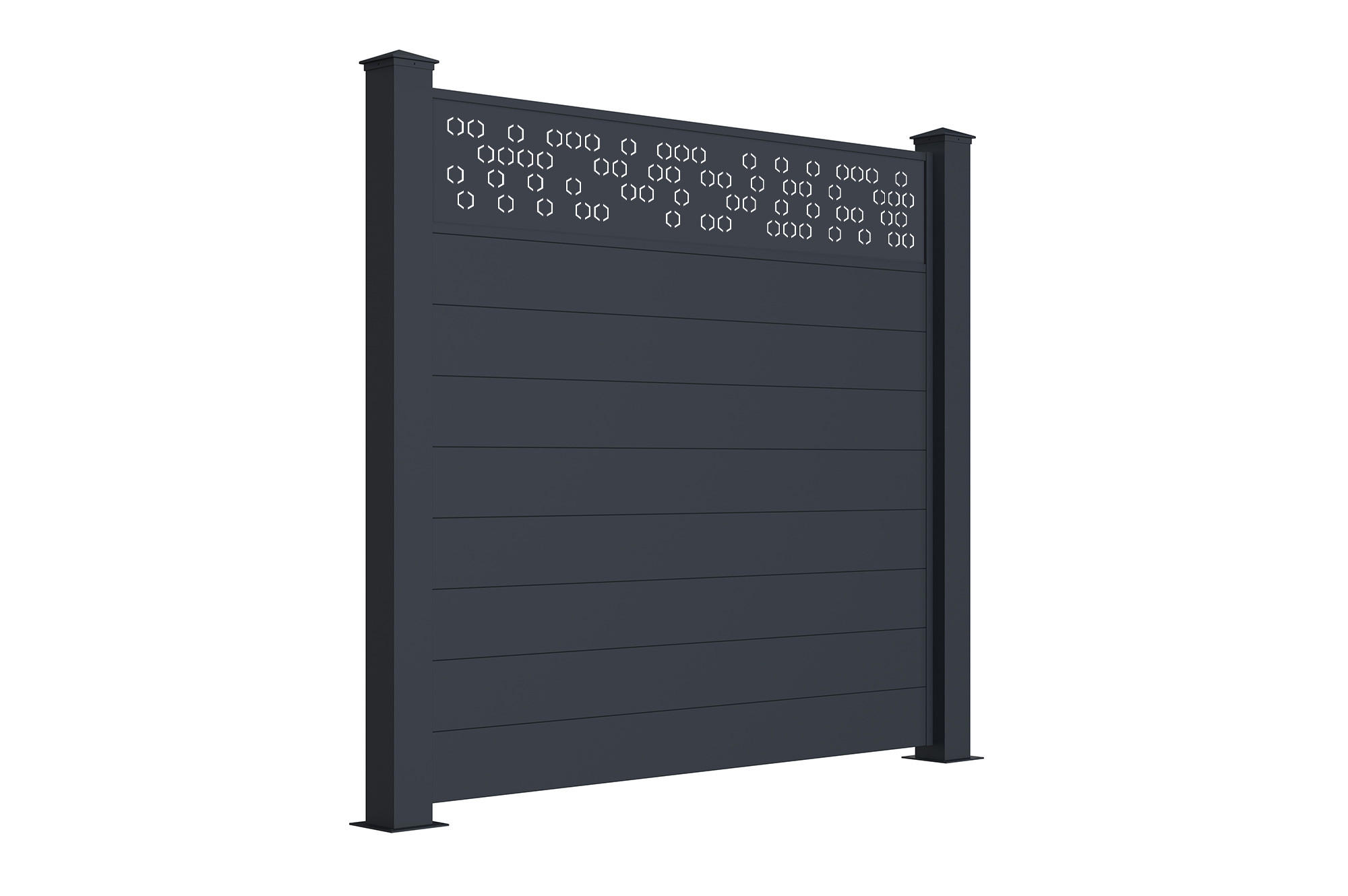 SICHTSCHUTZZAUN 2er-Set Adula grau 1,9m H.170cm aluminium - Grau, Metall (378/166cm) - Casanoov