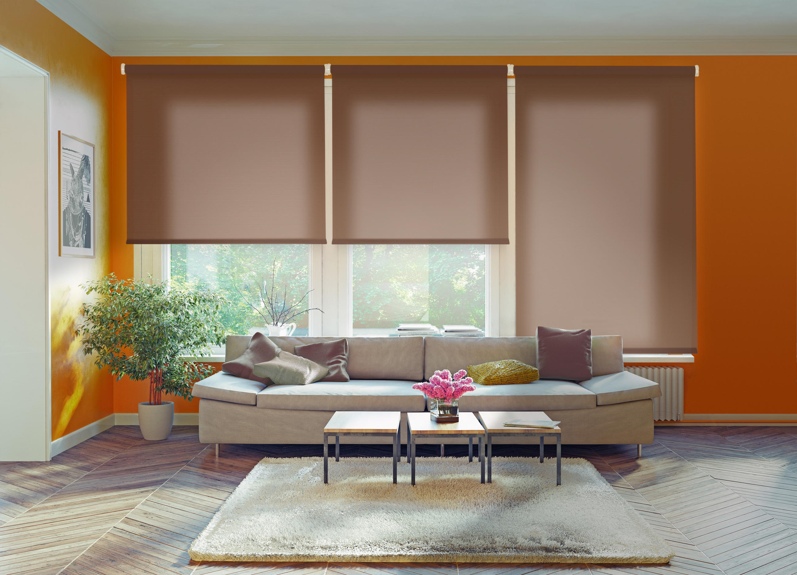 Viewtex Seitenzugrollo Braun 135x250x250 cm