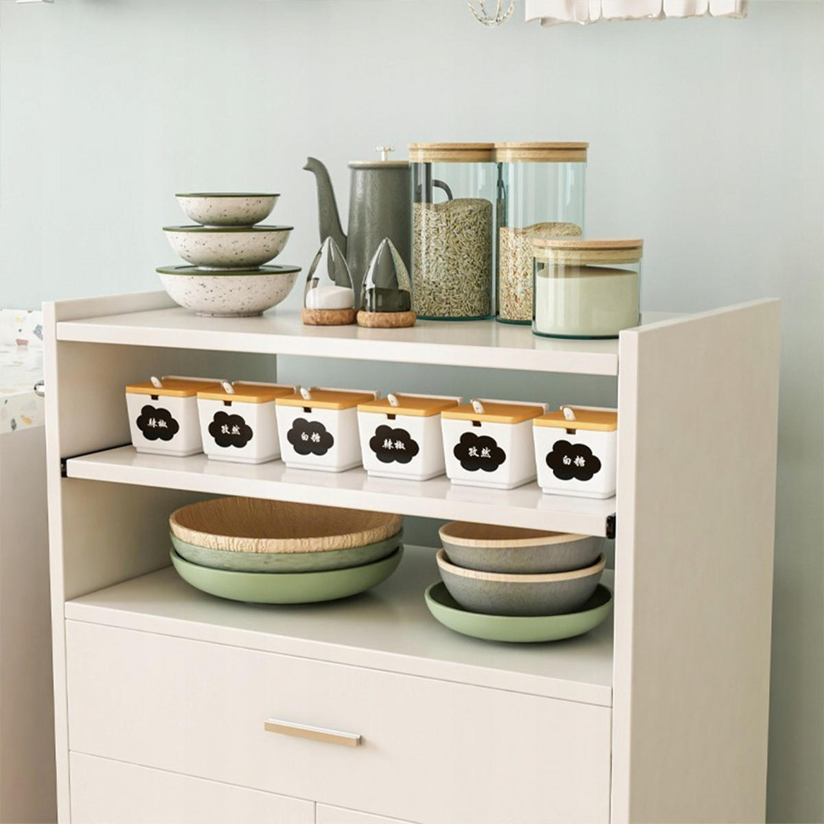 SERVIERWAGEN, weiß 59/40/92 cm - Weiß, Holzwerkstoff (59/92/40cm)