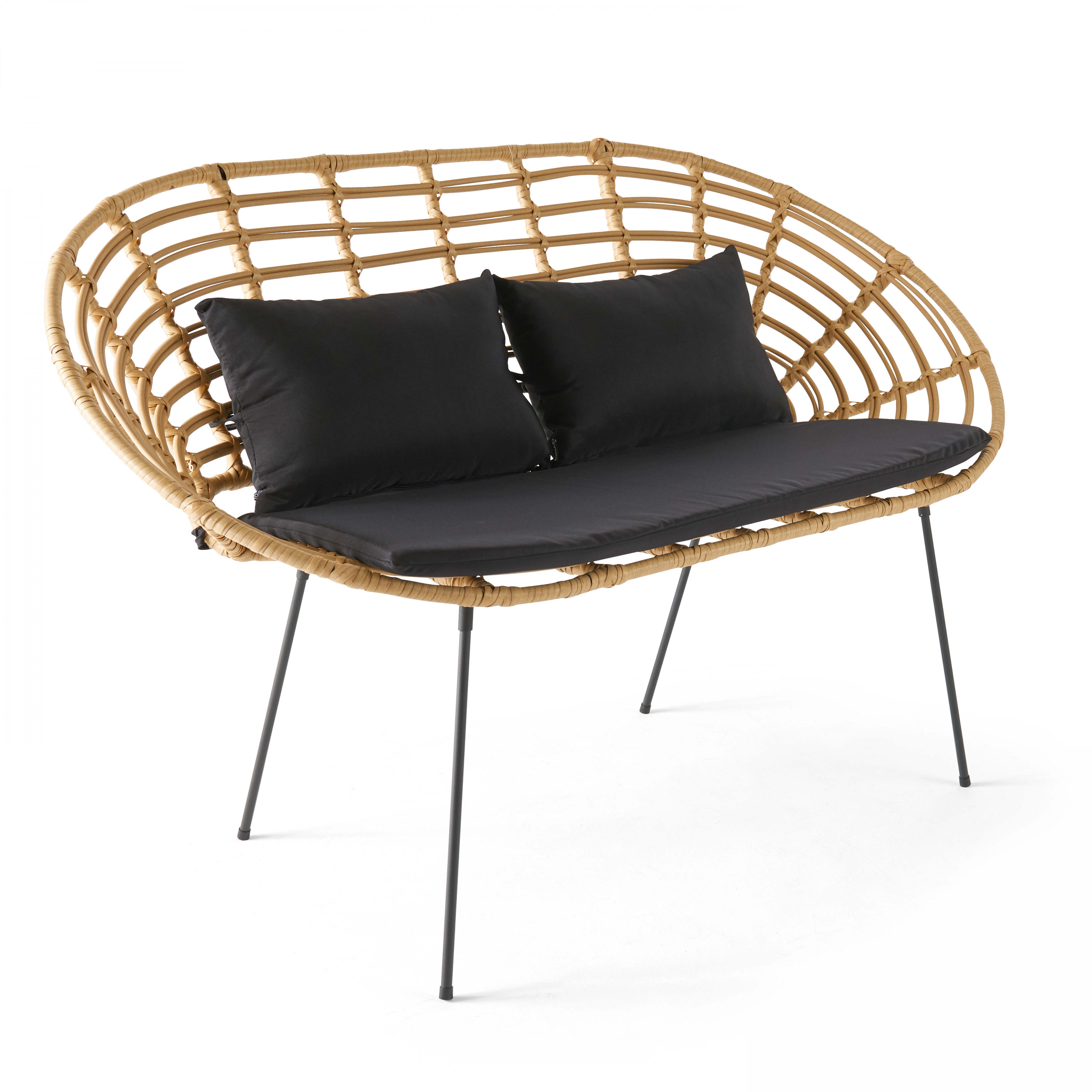 GARTENSOFA, Holzfarbe - Braun, Holz (125/80/70cm) - Oviala
