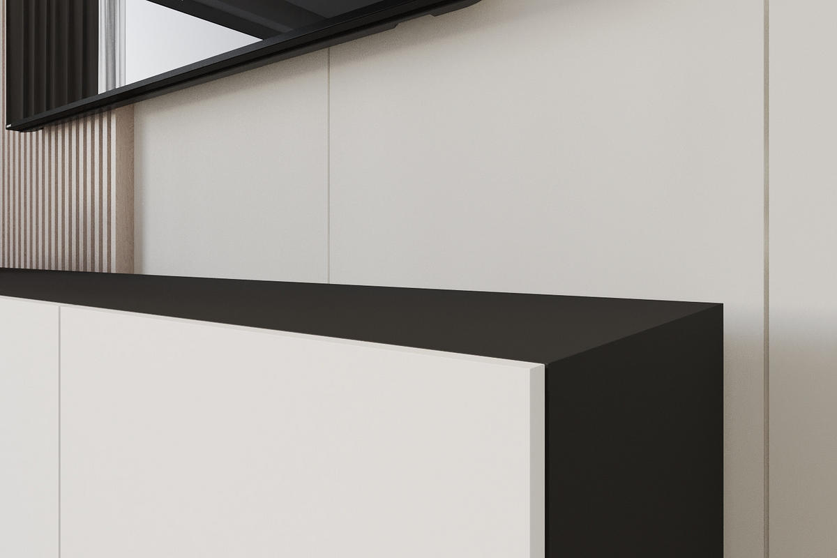 LOWBOARD ELIO-W 2x100x40x41 cm - Schwarz / Weiß - Schwarz, Holzwerkstoff (200/40/41cm) - ALTDECOR