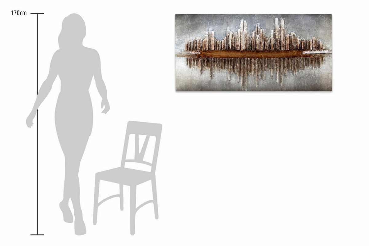 HOLZBILD Schwarz 120/60 cm - Schwarz/Braun, Holz (6.81/60cm) - KUNSTLOFT