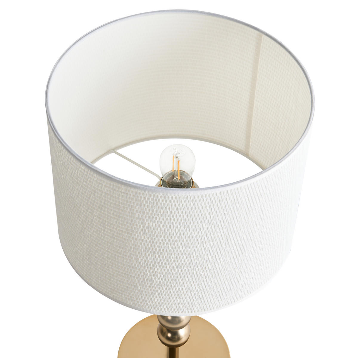 TISCHLAMPE Messing Loky - Messingfarben/Weiß, Metall (30/30/58cm) - Beliani