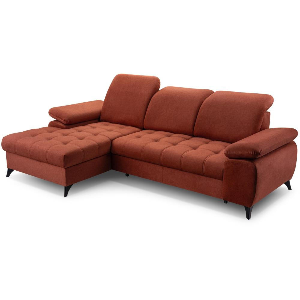 Beautysofa Eckschlafsofa Dunkelrot 265x156 cm