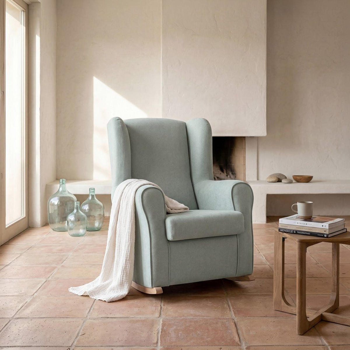 STILLSTUHL Lily Grün 76 cm x 98 cm - Grün, Textil (76/98/83cm) - Klast Home
