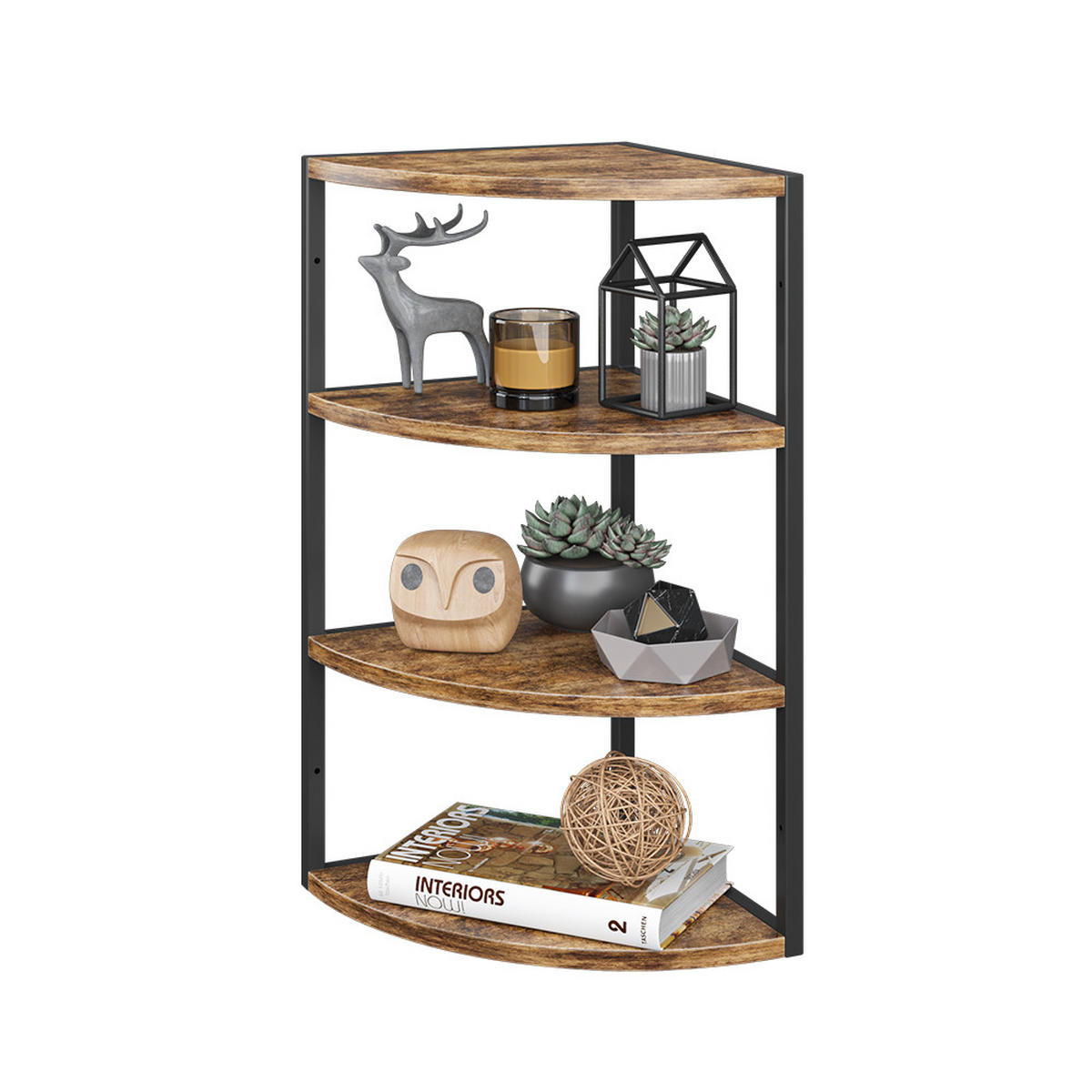 ECKREGAL Fyrk Antikholz 30 x 60 cm - Eichefarben/Schwarz, Holzwerkstoff (30/60/30cm) - Vicco