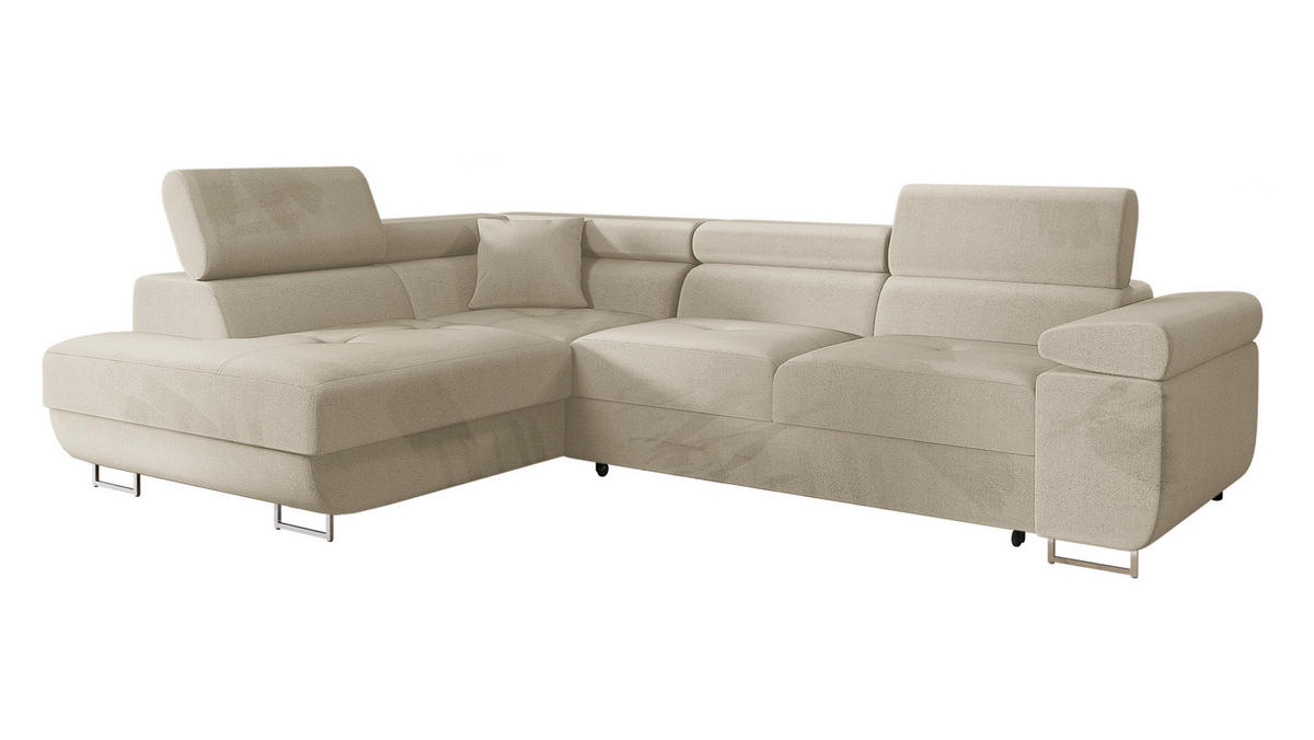 ECKSOFA Torezio, Seite: Links - Beige, Holz/Textil (274/203cm) - MIRJAN24