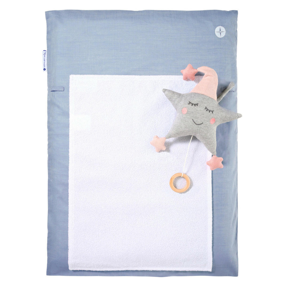WICKELAUFLAGE Blau Grau schmal - Grau, Textil (50/70cm) - nordic coast company