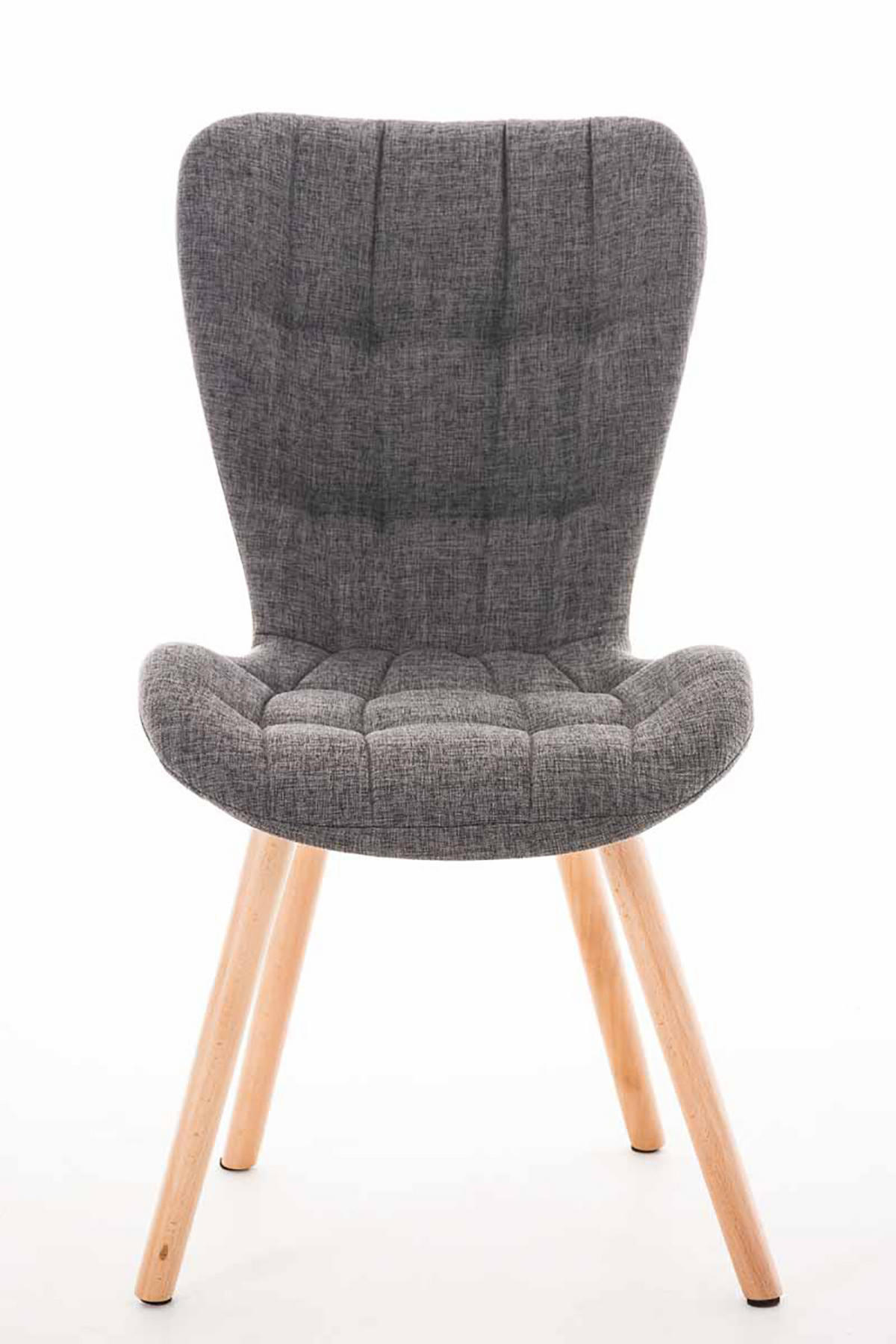 STUHL 4er Set Stoff hellgrau - Eukalyptusholzfarben/Hellgrau, Holz/Textil (50/88/63cm) - CLP