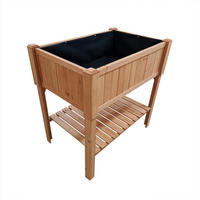 HOCHBEET mit Ablage Holz 120/40/90 cm - Naturfarben, Holz (40/90/120cm) - Coemo