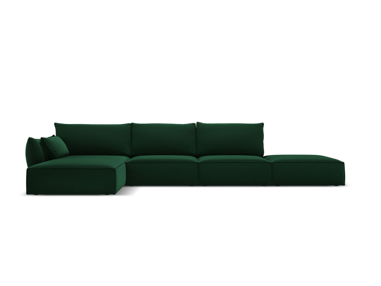 ECKSOFA links Kaelle aus Samt flaschengrün 5 Sitzplätze - Dunkelgrün, Textil (171/364cm) - Micadoni
