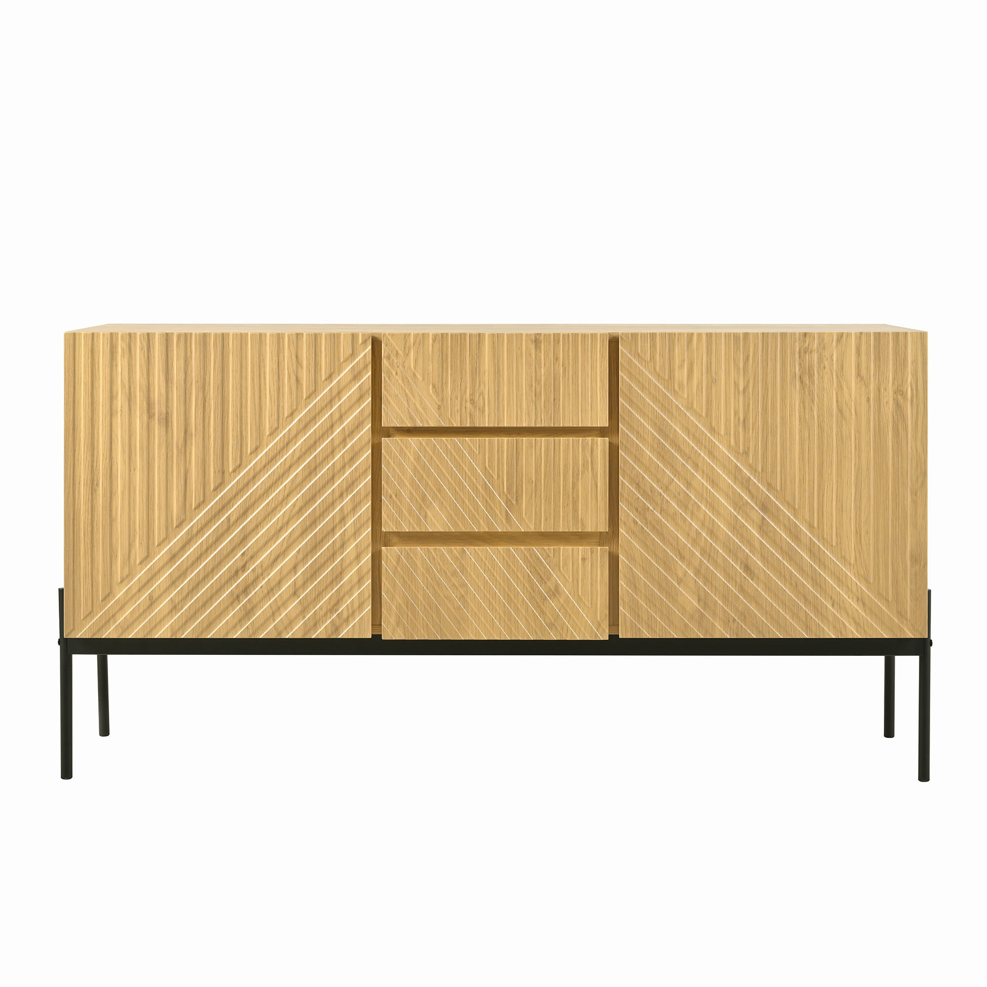 SIDEBOARD mit Eichenholz Modernes Design mit Stauraum - Eiche San Remo, Holzwerkstoff (140/75/40cm) - Urban Meuble