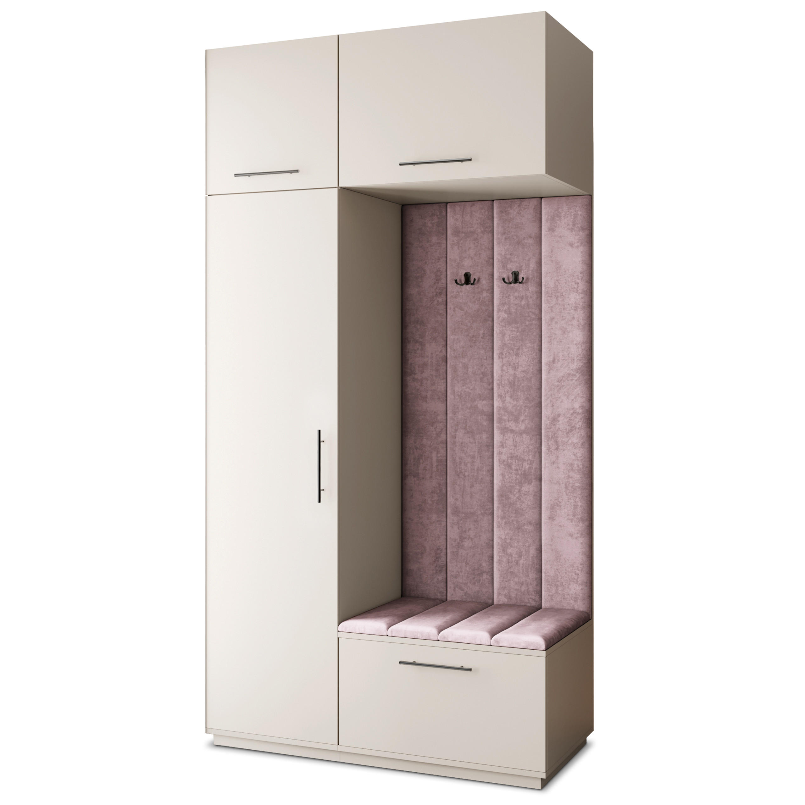 GARDEROBENSCHRANK REMA 120/240/60 cm Modern Garderobe-Set Kaschmir - Kaschmir/Lila, Holzwerkstoff (120/240/60cm) - MASSENO