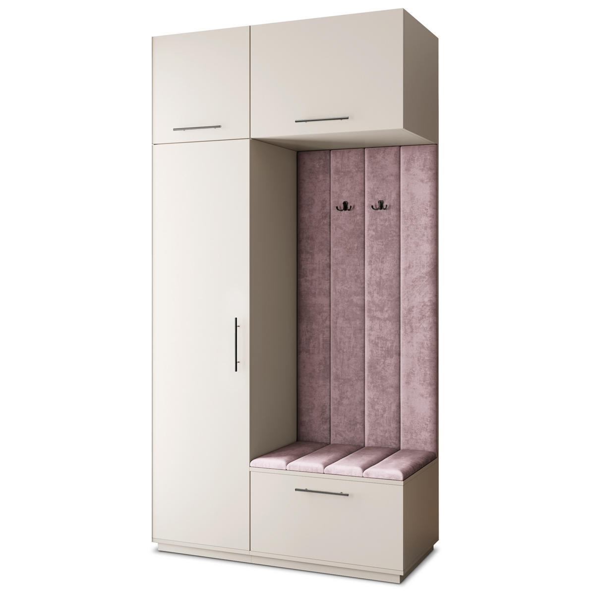 GARDEROBENSCHRANK REMA 120/240/60 cm Modern Garderobe-Set Kaschmir - Kaschmir/Lila, Holzwerkstoff (120/240/60cm) - MASSENO